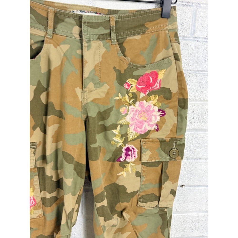 Sundance Botanic Cargo Jogger Pants Womens Petite 4 Crop Zip Hem Casual Utility - Picture 4 of 16